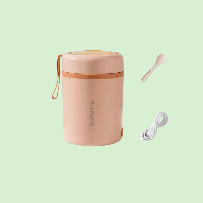 Boîte chauffante électrique inox 0,6 L couleur rose, présentée seule