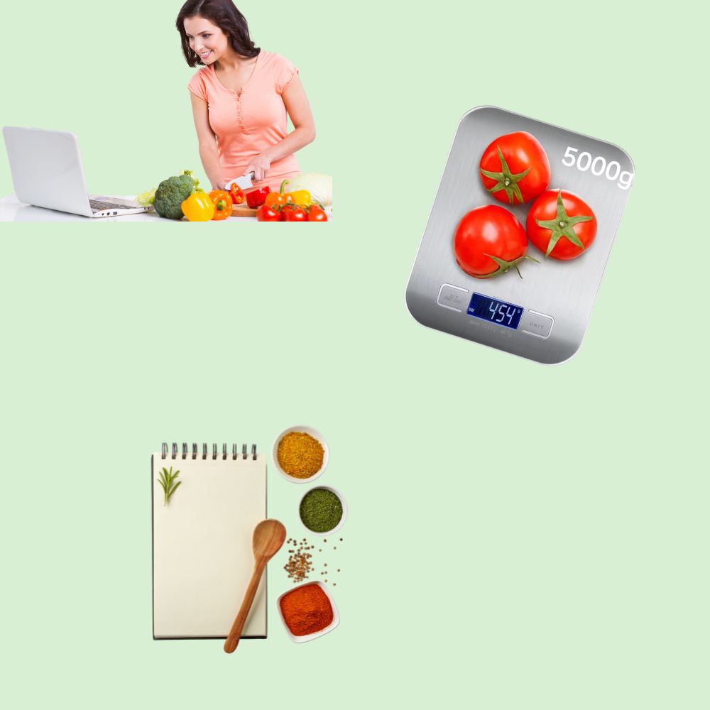 Balance de cuisine digitale en inox pesant des tomates, pour cuisiner avec plaisir et précision
