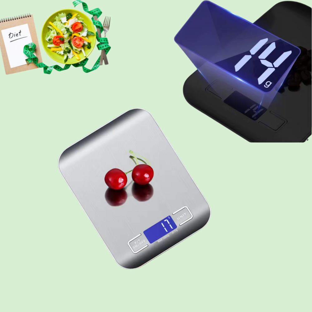 Balance de cuisine digitale en inox qui donne des mesures fiables et précises pour réussir toutes vos recettes
