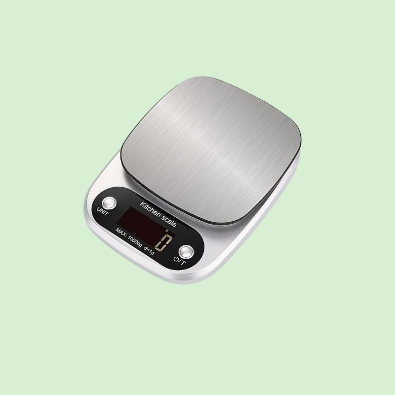 Balance de cuisine digitale en inox seule, précision 1 g jusqu’à 10 kg
