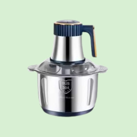 Blender en acier inoxydable à 5 vitesses, montré seul, adapté pour hacher viande, fruits et légumes facilement et efficacement.