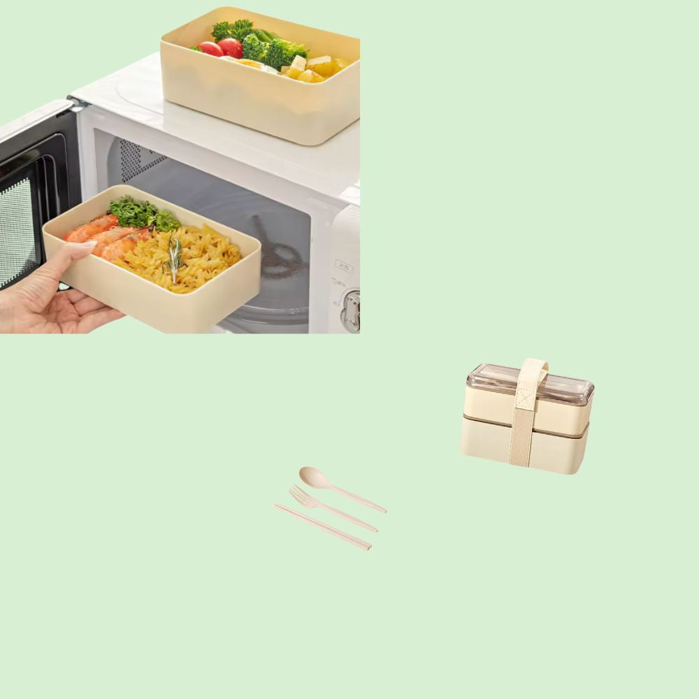 Boîte Bento Double Couche Hermétique pratique avec compartiments intégrés, idéale pour déjeuner en toute autonomie
