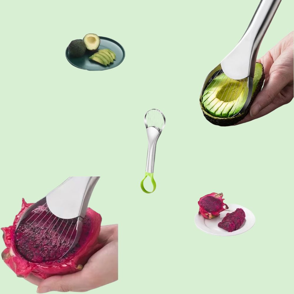 couteau à avocat inox permettant de couper facilement et en toute sécurité des avocats et fruits délicats