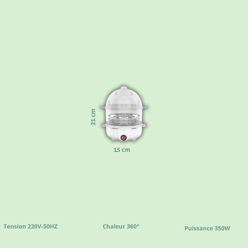 Caractéristiques du cuiseur à œufs électrique double couche pour cuisson vapeur