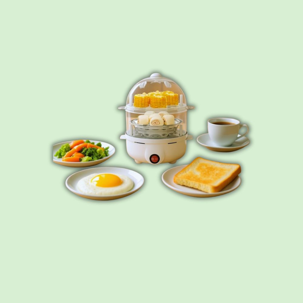 Petit déjeuner sain et savoureux avec cuiseur à œufs électrique et œufs moelleux
