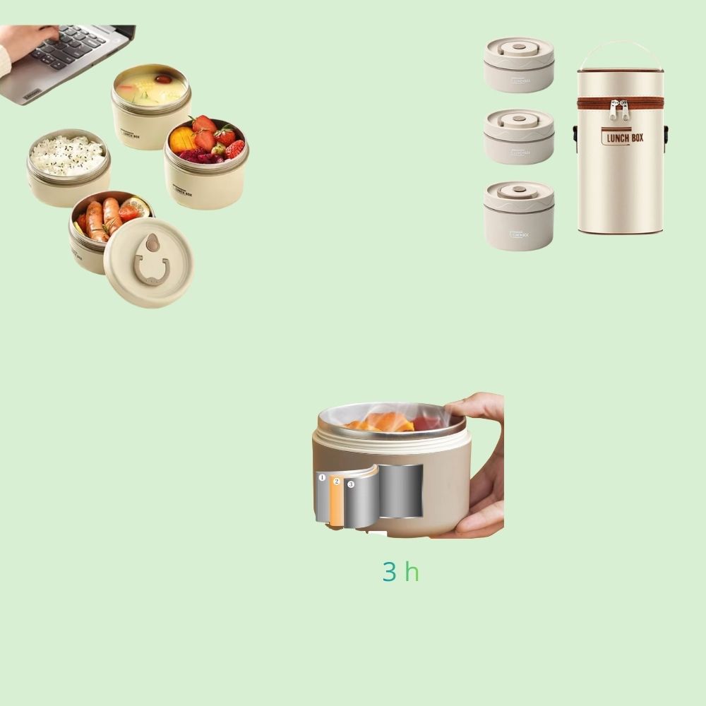 Lunch box isotherme en inox conservant les aliments à bonne température