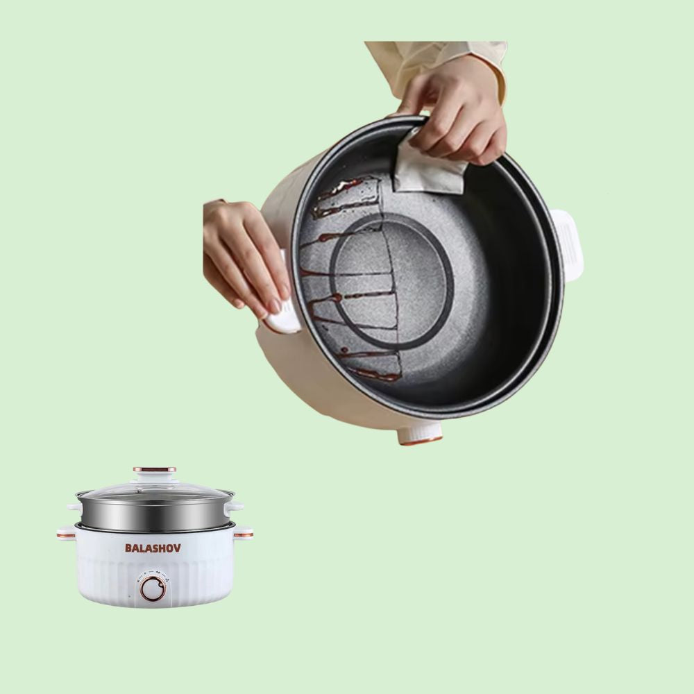 Marmite électrique multifonction compacte avec revêtement antiadhésif pour un nettoyage facile