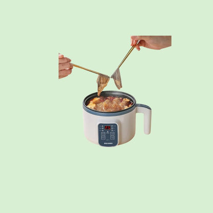 Mini cuiseur à riz électrique 1,7L à double couche, permettant de cuire simultanément du riz, des légumes et de la viande