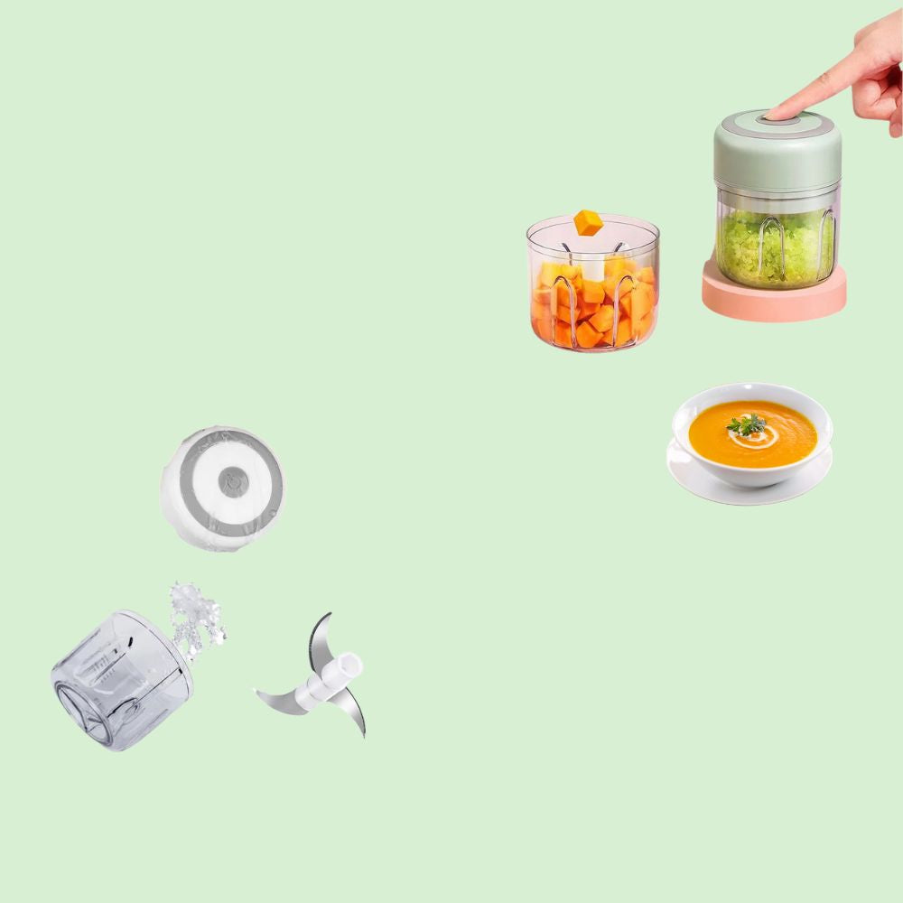 Mini hachoir électrique 300 ml avec un seul bouton, facile à utiliser et à nettoyer pour simplifier toutes vos préparations